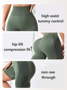Easithlete 宽腰带运动短裤无缝瑜伽短裤提臀短裤