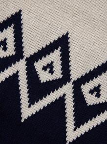 RueChic Men Argyle Pattern Jumper - Navy Blue - View 4