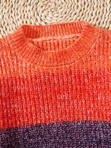 SHEIN Chica preadolescente Jersey de color combinado - Multicolor - Ver 3