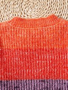 SHEIN Chica preadolescente Jersey de color combinado - Multicolor - Ver 4