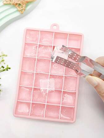 1pc Silicone Ice Cube Mold, Modern Pink Ice Cube Maker Tray For Kitchen