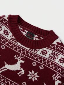 RueChic Men Christmas Pattern Jumper - Red - View 3