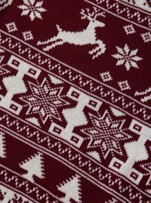RueChic Men Christmas Pattern Jumper - Red - View 4