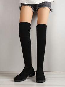 Classic Knee-high Retro Boots - Black - View 1