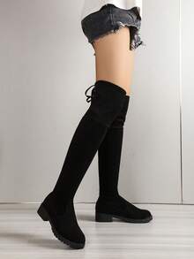Classic Knee-high Retro Boots - Black - View 2