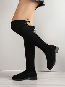 Classic Knee-high Retro Boots - Black - View 3