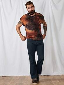 GENTILAND Hombres Jeans de pierna amplia unicolor - Negro - Ver 1