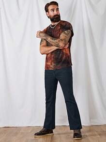 GENTILAND Hombres Jeans de pierna amplia unicolor - Negro - Ver 3