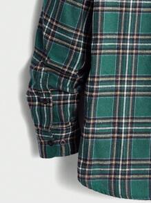 Chillumni 男士格紋印花落肩袖襯衫 - 彩色 - 查看 4