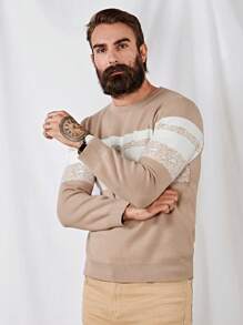 Manfinity VCAY Nam In sọc Khối màu Áo len - Nhiều màu - Xem 4