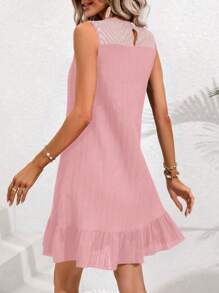 SHEIN LUNE Solid Ruffle Hem Dress