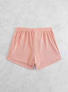 Solid Ribbed Knit Knot Front Bikini Bottom - Baby Pink - View 2