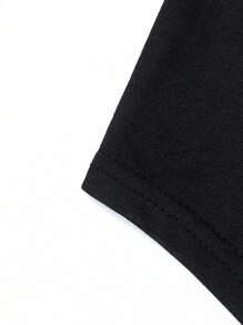 Manfinity 男士拼接面條紋飾邊運動衫 - 黑色 - 查看 4