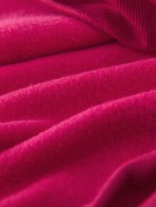 SHEIN 少女1入組休閒時尚汽車和字母圖案印花圓領毛絨衛衣,適用於秋冬季節 - 玫紅色 - 查看 6