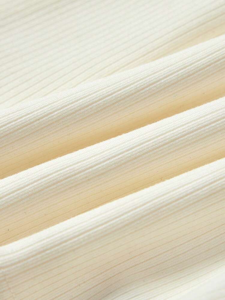 Baby Girl 2pcs Letter Patched Detail Mock Neck Tee