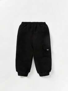 Cozy Pixies Baby Boy Slogan Graphic Sweatshirt & Flap Pocket Sweatpants - Multicolor - View 3