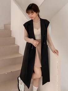 DAZY Chất rắn Đôi ngực Áo vest Không có áo lót - màu đen - Xem 4