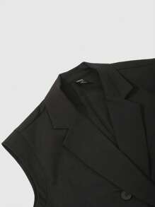 DAZY Chất rắn Đôi ngực Áo vest Không có áo lót - màu đen - Xem 9