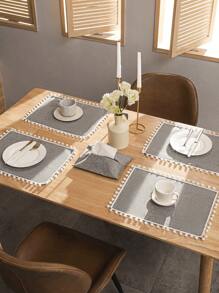 SHEIN Basic living 1入組簡約風人造亚麻灰色的紙巾盒套適用於台式機