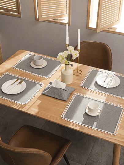 SHEIN Basic living 1入組簡約風人造亚麻灰色的紙巾盒套適用於台式機