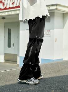 INFLATION Männer Jeans mit geradem Beinschnitt, schrägen Taschen, - Schwarz - Übersicht 4