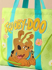 SCOOBY-DOO X SHEIN 卡通小狗 & 字母图案时尚女士手提包，史酷比狗