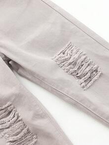 Tween Boy Ripped Jeans - Khaki - View 4