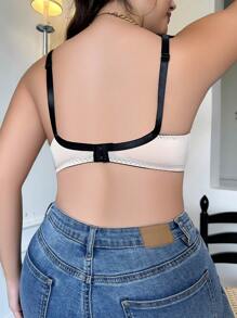 Talla grande Sujetador con bordado floral con aro