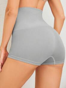 High Waisted Shapewear Shorts - Grey - View 2