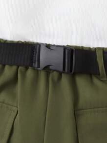 SHEIN 女大童小高領背心上衣&翻蓋口袋短褲 - 白色 - 查看 4