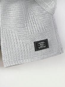 SHEIN 男小童字母補丁細節T恤和短褲 - 灰色 - 查看 6