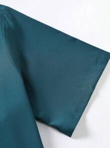 Manfinity Mode Men Solid Button Up Shirt - Teal Blue - View 3