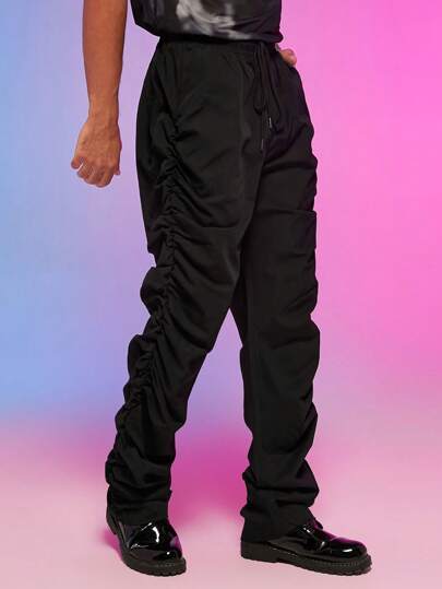 Guys Drawstring Waist Ruched Pants