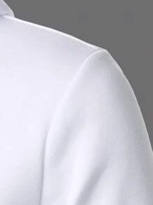 Manfinity Homme 男士撞色拼接拉链抽绳连帽衫，色块，长袖，拉链连帽衫，外出，男士拉链连帽衫，男士连帽衫，拉链连帽衫，秋季 - 白色 - 查看 3