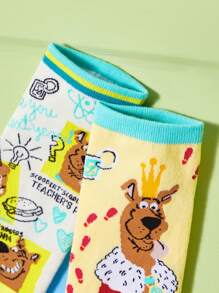 SCOOBY-DOO X SHEIN 2 đôi Của phụ nữ Phim hoạt hình dễ thương Mẫu Tất mắt cá chân - Nhiều màu - Xem 9