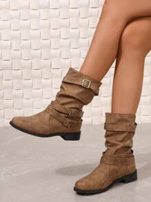 Của phụ nữ Đúng mốt Ngoài trời Mùa Xuân Mùa thu Giày ống - màu nâu - Xem 4