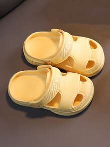 乙烯-乙酸乙烯共聚物柔軟的舒服的休閒孩子們涼鞋 - 黃色 - 查看 2