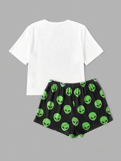 Lasthopeparty Alien Print PJ Set