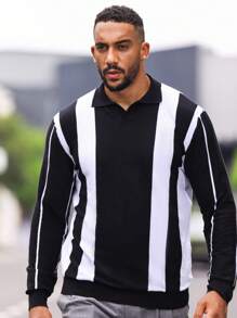 Manfinity Homme Men Colorblock Sweater - Black and White - View 5