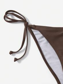 SHEIN Swim 夏季沙灘實色三角型內衣和綁帶式游泳短褲比基尼套裝泳裝