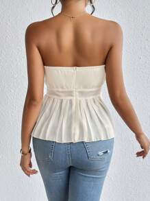 SHEIN Privé Vouw geplooid Peplum Tube tops