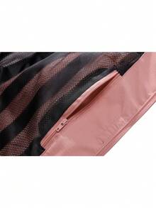 Cazadora con estampado de letra con cremallera impermeable con capucha - Rosa - Ver 4