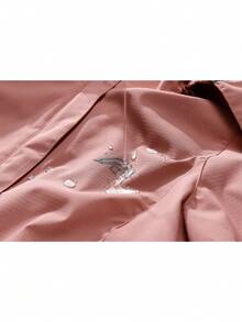 Cazadora con estampado de letra con cremallera impermeable con capucha - Rosa - Ver 6