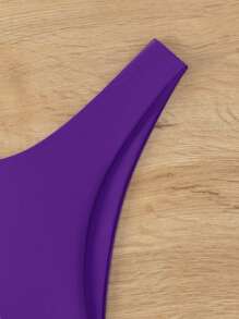 素色高衩泳衣下裝 - 紫羅蘭色 - 查看 3