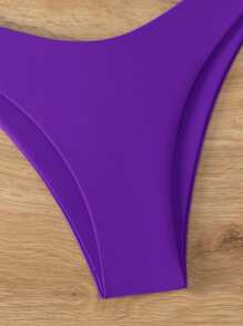 素色高衩泳衣下裝 - 紫羅蘭色 - 查看 4