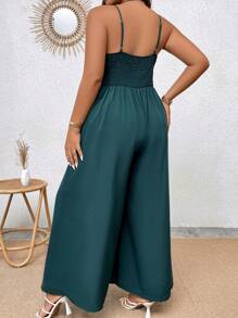 SHEIN Clasi Hơn Chất rắn Cami quần áo nịt rộng cho đùi - Màu xanh lá cây đậm - Xem 2