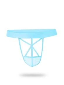 男士交叉性感內衣 - 薄荷藍 - 查看 1