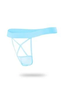 男士交叉性感內衣 - 薄荷藍 - 查看 3