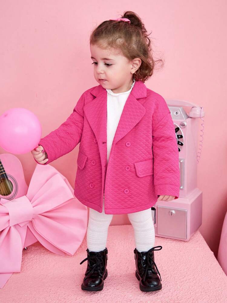 Baby Girl Double Breasted Lapel Neck Coat
