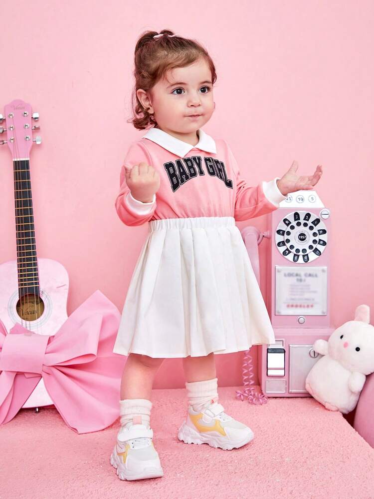 Baby Girl Letter Graphic 2 In 1 Dress